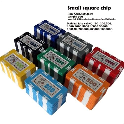 5pcs/lot JOIE poker chips Square chips value plaque Casino quality ABS+iron insert