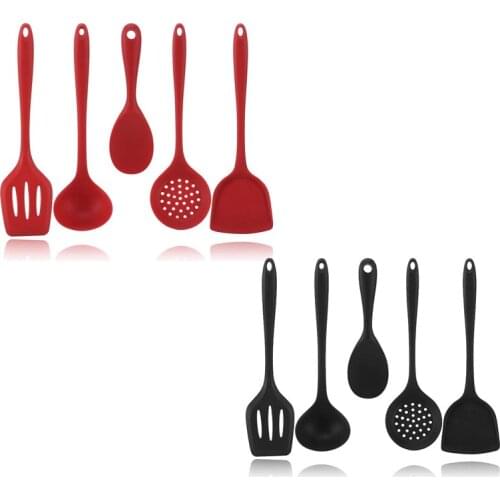 5 Pcs Silicone Kitchen Utensils,Spatulas,Slotted Spoon,Heat Resistant,for Non Stick Cookware Baking,Cooking