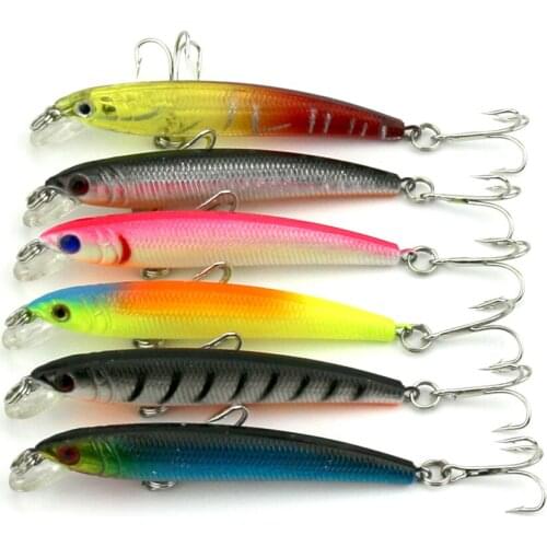 60pcs HENGJIA 4.6G 7.5cm Minnow Fishing Lures 12 Colors Plastic Hard Bait Fishing Tackle Fishing Wobbler