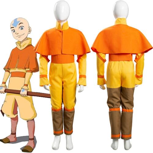 Avatar: The Last Airbender Avatar Aang Cosplay Costume Kids Children Jumpsuit Outfits Halloween Carnival Suit