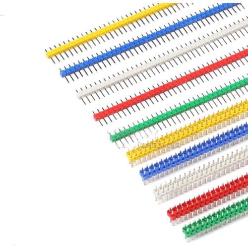 Free shipping 100pc 2*40P color 2.54mm Pitch Single Row Pin Connector 40P pin header
