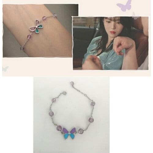 Butterfly Han So Hee Nevertheless same bracelet Korean style elegant high quality bangle crystal