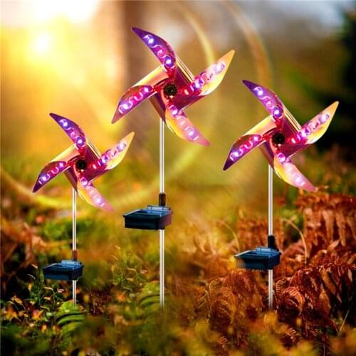 2 Pc 8 Modes Solar Light Lawn Light Decoration Garden Lamp Outdoor Garden Lights Pathway Waterproof Garden Solar LED Patio Light