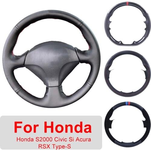 Customized Car Steering Wheel Cover For Honda S2000 2000-2008 Civic Si 2002-2004 Acura RSX Type-S 2005 Leather Protective Wrap