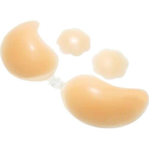 Adhesive Bra Strapless Sticky Invisible Push Up Silicone Bra for Backless Dress with Nipple Cover Sticky Silicone Invisible Bra