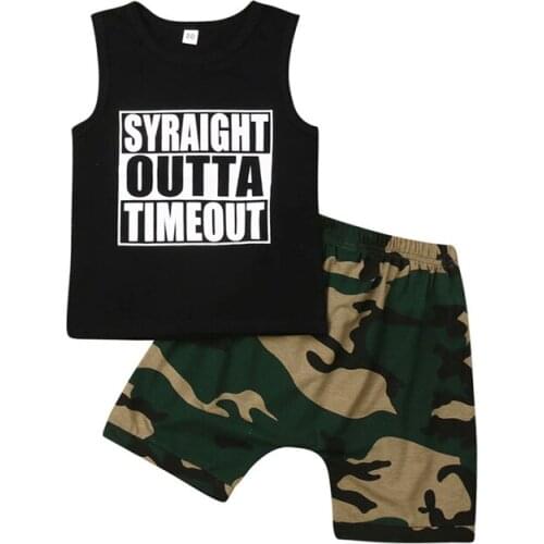 Boy Sets Infant Suit for 0 24M Size Baby High Quality Sets Two Pieces Newborn Outfit Summer Clothes Black Color Letter Design