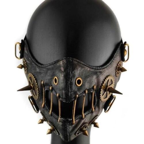 Men/Women Steampunk Retro Gothic Leather Mask Cosplay Gears Mask Pub Arena Veil Halloween Masks