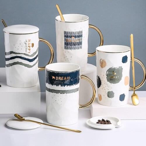 Classic Style Creative Retro Mug Matte Ceramic Coffee Cup Breakfast Cup Couples Tea Cups Mug Western Eco Friendly Trump Box