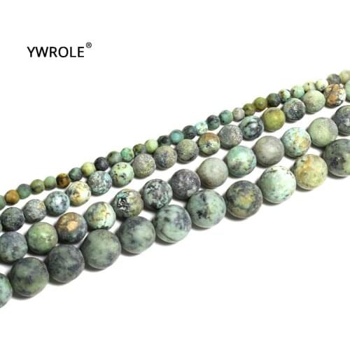 Round AAA Natural Dull Polish African Turquoises Stone Beads For Jewelry Making DIY Bracelet Material 6/8/10 mm Strand 15