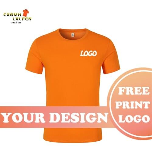 Summer mens and womens 8 colors can wear casual round neck short sleeve T-shirt custom LOGO printing DIY brand text