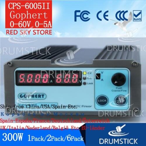 6PACK) Gophert Mini Digital DC Power Supply CPS-6005II Adjustable 0-60V 0-5A Lockable CPS-6005 corrective maintenance ageing