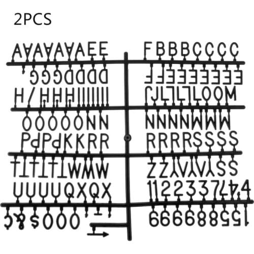 2Pcs Characters For Felt Letter Board 290 Piece Numbers For Changeable Letter Board black color