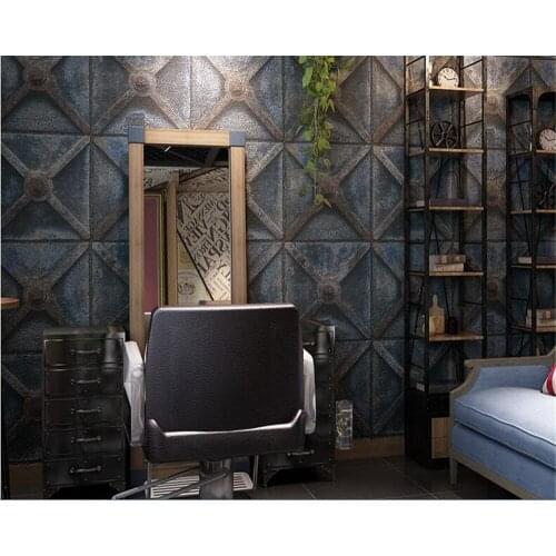 Beibehang Home interiorVintage wallpaper industrial wind 3d living room wallpaper nostalgic tine wallpaper restaurant background