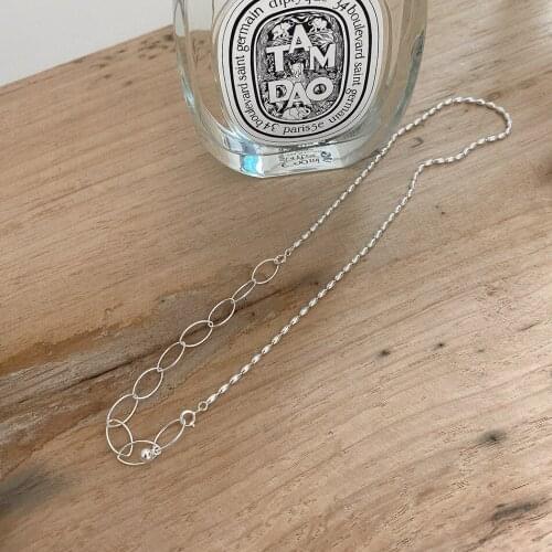 Authentic 925 Sterling silver Lucky Oval Olive Beads Pendant LBeads Chain statement necklace Choker Jewelry TLx1060