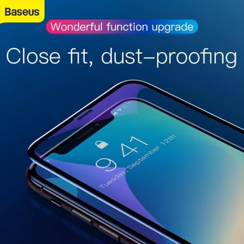 Baseus Full Screen Hook Face Tempered Film for iPhone9 X XS XR XS Plus 3D Screen Dust-proofing Anti-explosion Screen Protection