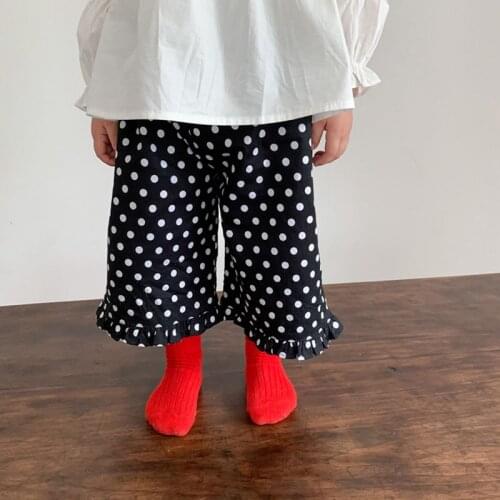 MILANCEL 2021 Summer New Kids Pants Polka Dot Loose Straight Pants