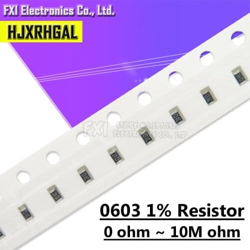 100PCS 0603 Chip Resistor SMD Accuracy 1% 0 ohm ~ 10M ohm 1K 2.2K 10K 100K 0 1 10 100 150 220 330 ohm 1R 10R 100R 150R 220R 330R
