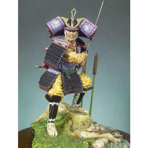 Assembly Unpainted Scale 1/18 90mm japan Samurai (1300) 90mm figure Historical Resin Model