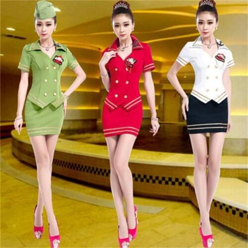 Spring and summer new sauna foot bath technician overalls sexy hotel ktv princess stewardess uniforms female