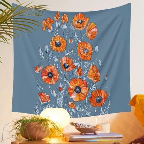 Nordic Ins Flower Tapestry Bohemian Mandala Flower Print Hanging Wall Decor Tapestry Girls Dorm Room Living Room Home Decoration