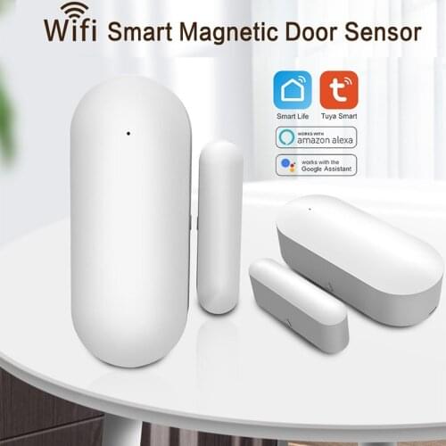 Tuya Smart WiFi Door Window Sensor Door Open / Closed Detectors Smart Life APP Control Home Alarm With Alexa Google Assistant