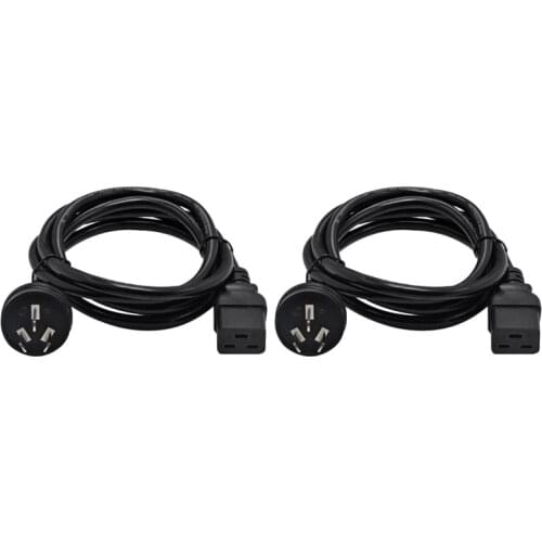 AU TO C19 AU Australia SAA Male to IEC320 C19 Female AC 3 Pin Power Extension Cable Cord for PDU UPS(AU Plug)