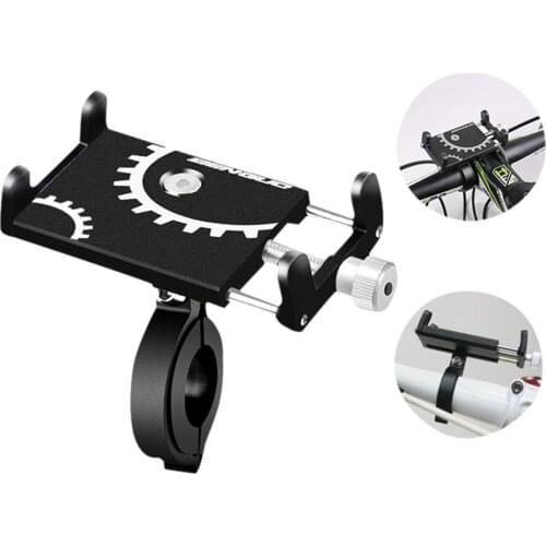 Aluminum Alloy Bike Mobile Phone Holder Adjustable Bicycle Phone Holder Non-slip MTB Phone Stand Bicycle Bike Handlebar Stem