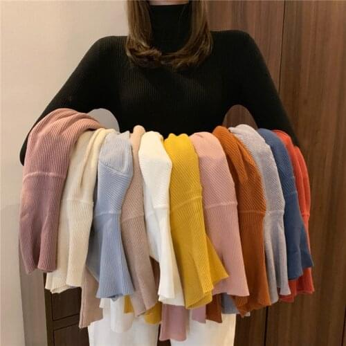 Knitted Women high neck Sweater Pullovers Turtleneck Autumn Winter Basic Women Sweaters Slim Fit Black Pull Femme Tops 2021
