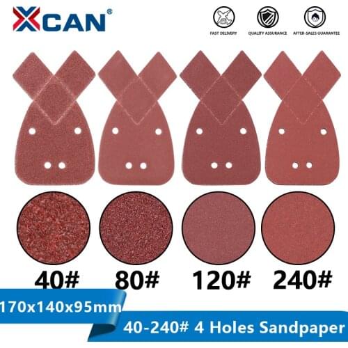 XCAN Sanding Paper 10pcs 40/80/120/240Grit Mouses Sanding Sheets Pad For Black & Deckers Sander 4 Holes Polishing Disc Sandpaper