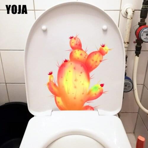 YOJA 19.4*21.2CM Watercolor Prickly Pear Cartoon Children Room Decor Wall Decal Toilet Seat Stickers T1-1143