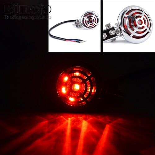 Retro Tail Light LED Signal Light Bracket Housing Holder For Bobber Custom Sportster Motorcycle Red Running light Scooter