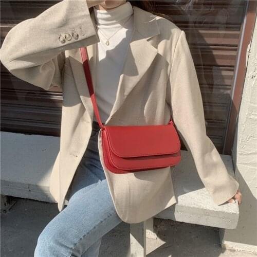 Women Bags Crossbody Bags for Women Handbag Shoulder Bags Baguette Purse PU Leather 2021 Luxury Fashion Simple All-match Retro