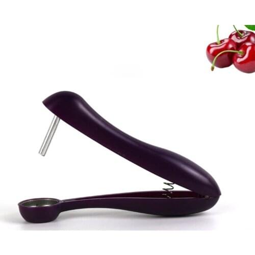 1Pcs Fruit Corer Aluminum/Plastic Multi Purpose Remove Pit Tool Pitter Remover Kitchen Supplies Portable Purple