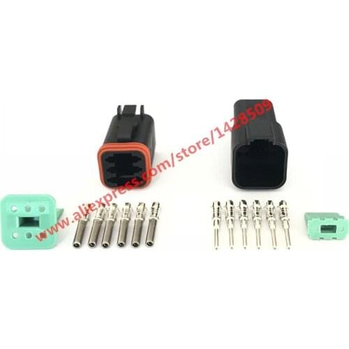 10 Sets 6 Pin Female Male DT DT06-6S DT04-6P Black Vehicle Speed Accelerator Pedal Automotive Connector For Deutsch