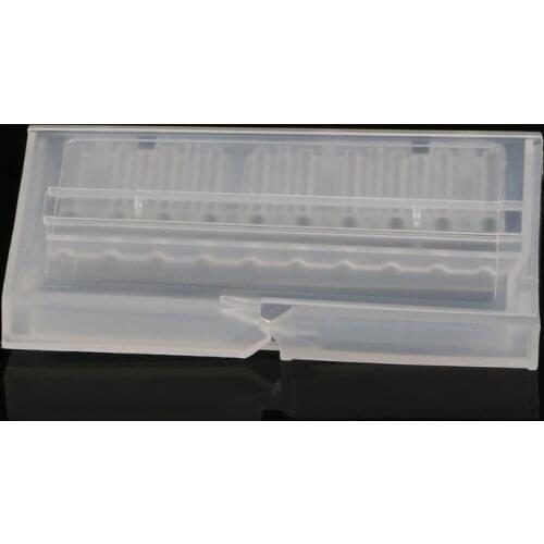 10 Holes Nail Drill Bit Case Plastic Empty Storage Box Milling Cutters Holder J6PC Dropship