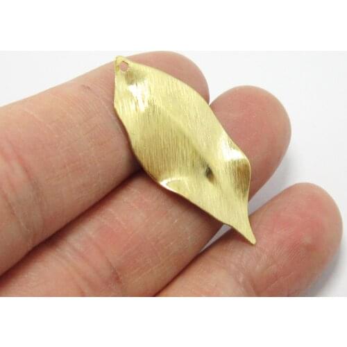 Brass leaf charm 35.6x16mm Textured Brass leaf earrings charms findings -10pcs R1230