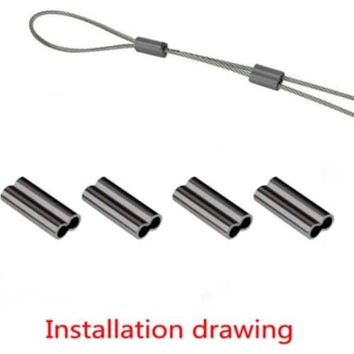 100Pcs Fishing Wire Tube Brass Fishing Single Double Barrel Crimping Sleeves Tackle Connector High Quality Fishing Tools