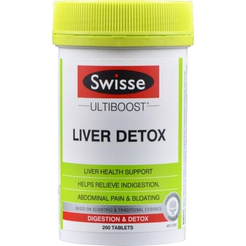 Australia Swisse Liver Detox 200 tablets Quality formula Support Liver Function Indigestion Bloating Cramping Relief Antioxidant