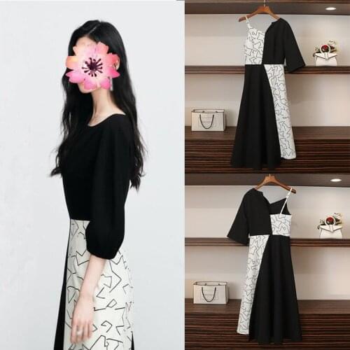 2020 Women Floral Patchwork Dress Korean Drama The King Short Sleeve Party Dress Lady Long Dresses Sundress Vestidos Femme L599