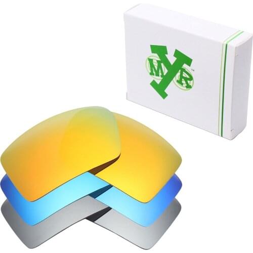 3 Pairs Mryok POLARIZED Replacement Lenses for Oakley Eyepatch 2 Sunglasses Ice Blue & Fire Red & Silver Titanium