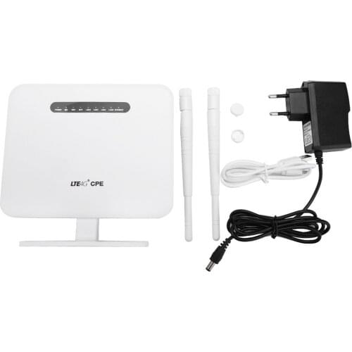 4G LTE CPE WIFI Wireless Router 300Mbps WIFI Repeater Support SIM Card 1*WAN 3*LAN Port Wireless Router EU Plug (100-240V)