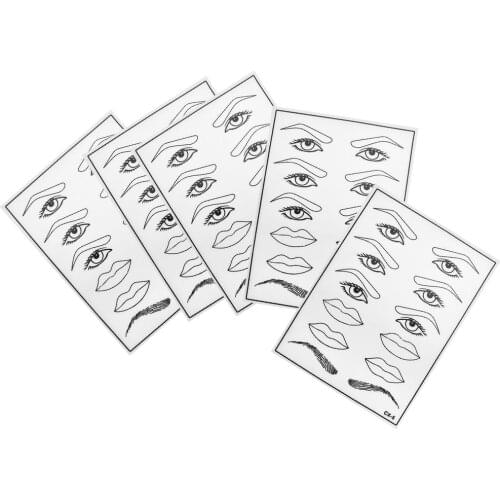 MagiDeal 5pc Silicone Eyebrow Practice Skin Permanent Makeup