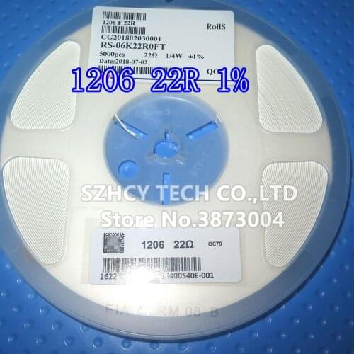 5000Pcs 1206 22R 1% RS-06K22R0FT New and origianl