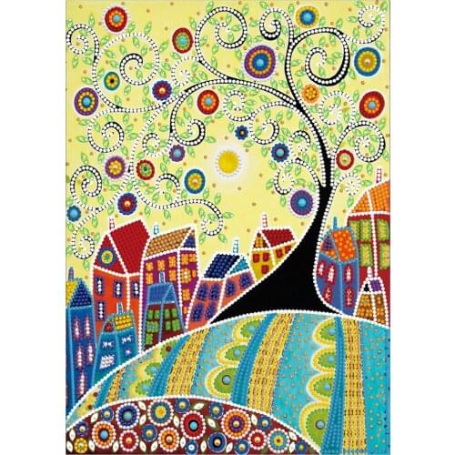 5D Luminous Diamond Painting Special Shaped Rhinestone DIY Colorful Tree Diamond Mosaic Embroidery Cross Stitch Home Decor