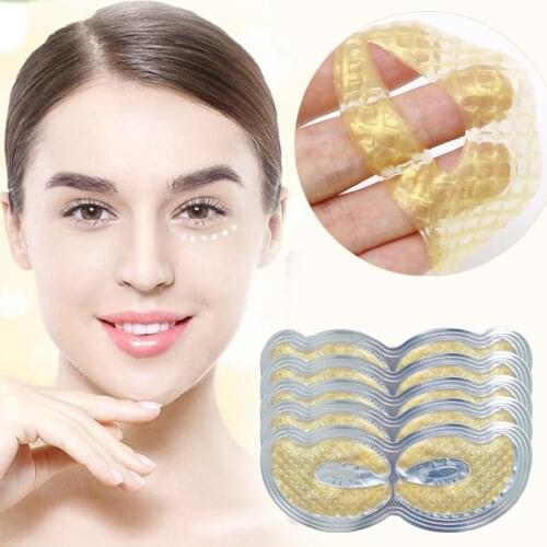 6pcs=3pair Gold Crystal Collagen Eye Mask Eye Patches Masks Dark Circles Pathces Around Eyes Masks Moisturizing Face care TSLM1