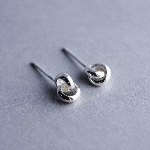 925 sv jewelry circle stud earring female pure sv fashion personality earring anti-allergic