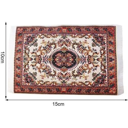 1/12 Scale Doll House Accessories Miniature Turkish Mat Rug Floor Area Style Toys Carpet Coverings For Kids Y2W6