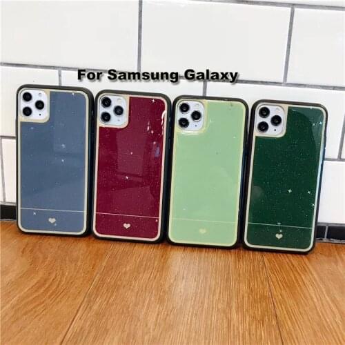 New Soft Silicone Plating Glitter Love Heart Case For Samsung Galaxy Note 10 Plus S10 S8 S9 Plus Note 9 8 Bling Star Case Cover