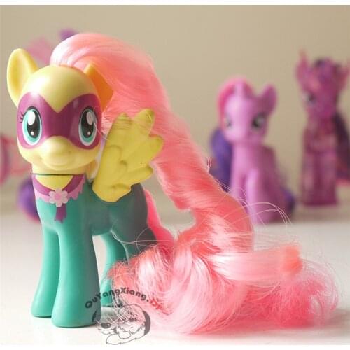 P8-101 Action Figures 8cm Little Cute Horse Model Doll Saddle Rager Fluttershy Exclusive Anime Toys for Children