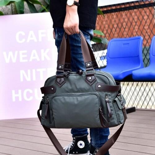 Travel bag new 2021 handbag mens one-shoulder stiletto bag womens large-capacity Oxford cloth sports fitness bag high quality